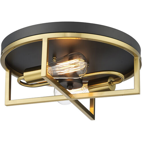 Canada 14 inch Black and Gold Flush Mount Ceiling Light